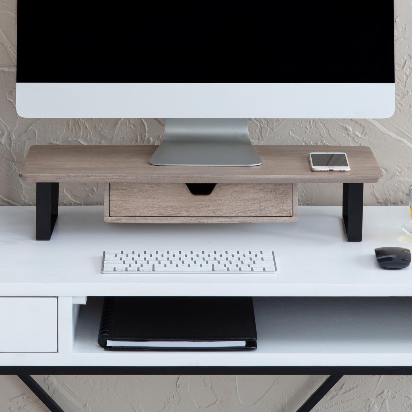 Anji Mountain Monitor Stand - Desktop Organizer & Laptop Riser, Ergonomic Monitor Riser, Space-Saving Monitor Stand for Desk, Durable Construction