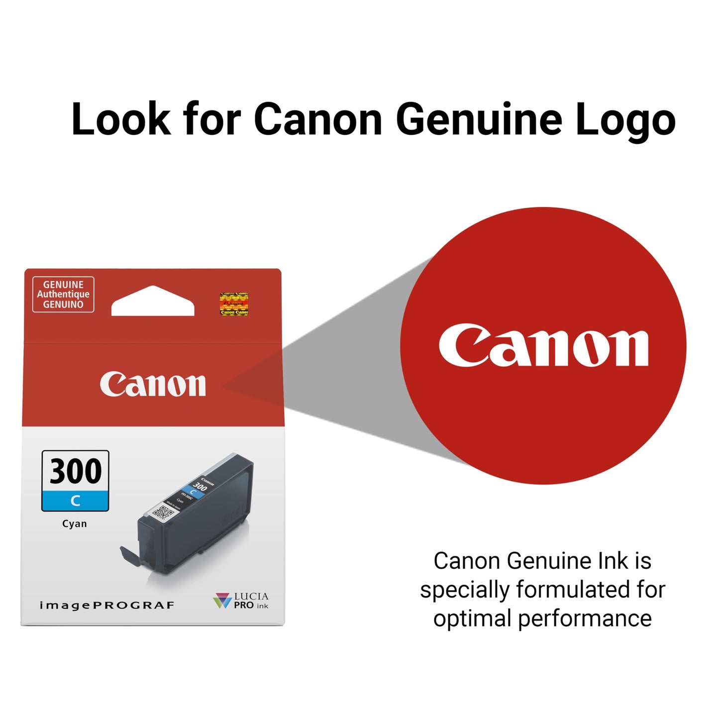 Canon PFI-300 Genuine Cyan Ink Tank, Compatible with ImagePROGRAF PRO-300 Printers