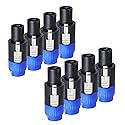 Sonoreboom Pack of 8 NL4FC Speakon Connectors, 8pcs 4 Pole Speak-ON Connector with Twist Lock, Compatible NL4FX, NLT4X, NL2FC Adapter for Amplifier