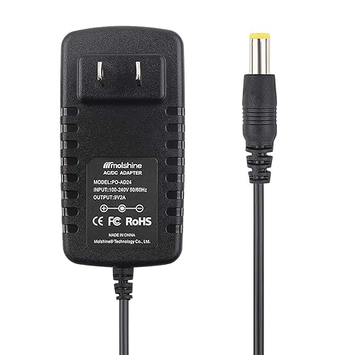 Molshine Compatible for Brother P-Touch Label Maker AD24 AD-24 PT-D210 PT-D200 PT-1880 PT-2730 PT-1230 PT-1290 9V AC DC Power Supply Adapter ((4.9ft))