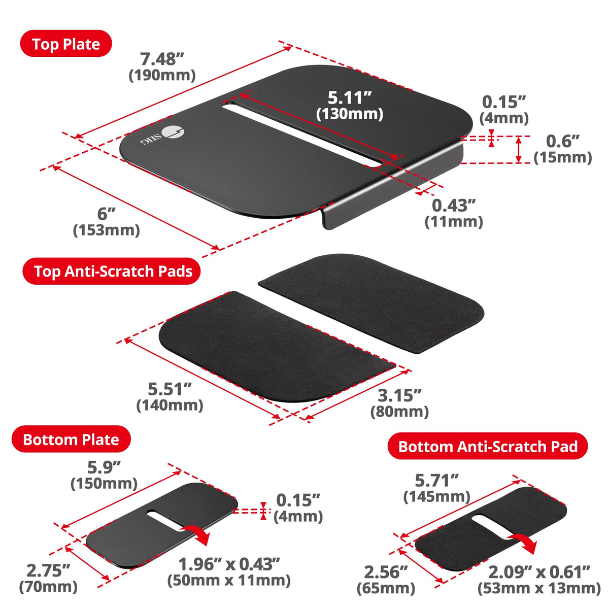 SIIG Reinforced Adjustable Desk Mount Bracket Plate, CE-MT5Q11-S1