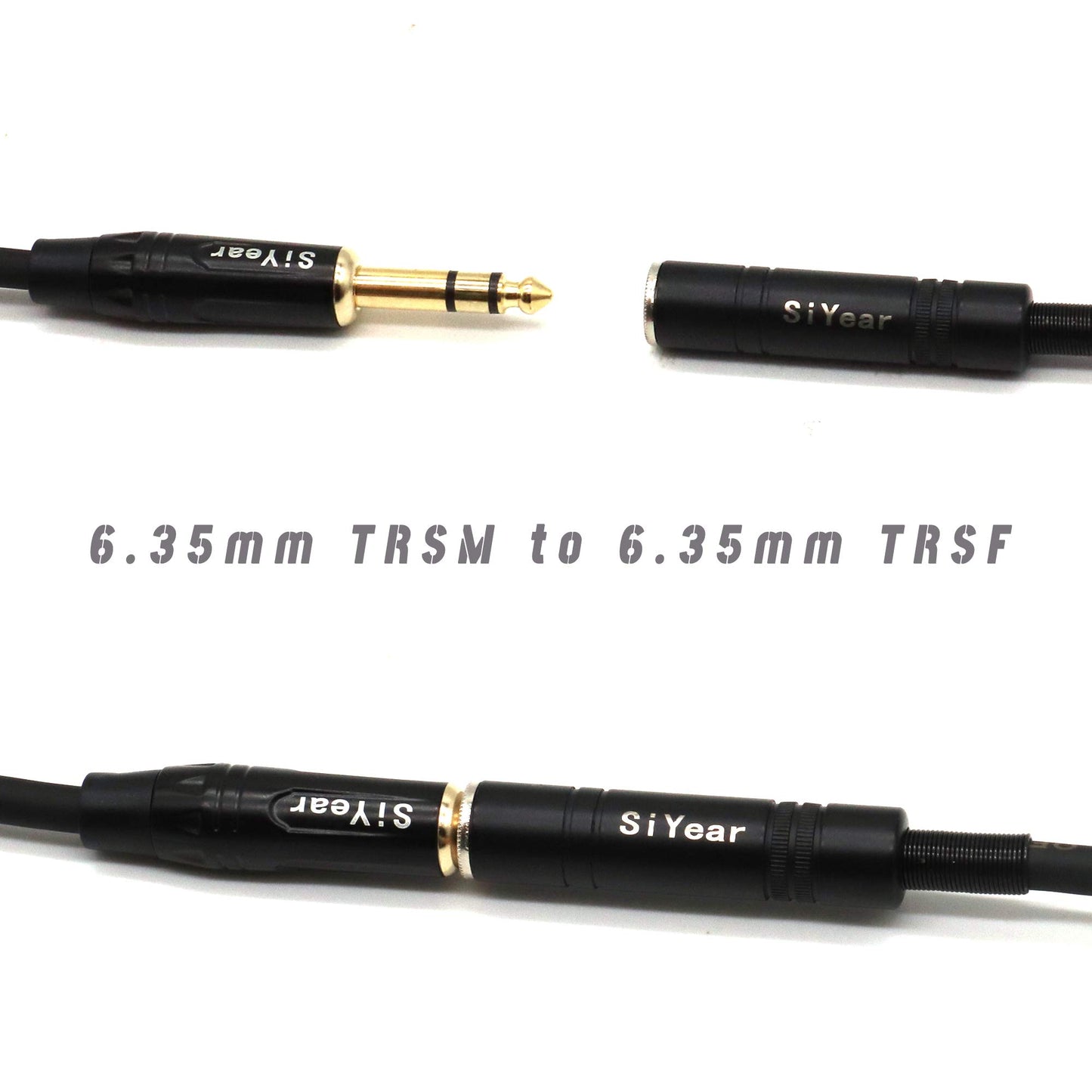SiYear 1/4 inch Headphone Extension Cable,Gold-Plated 6.35mm Quarter inch TRS Male to 1/4" Female Stereo Jack Guitar Extension Cord(10Feet