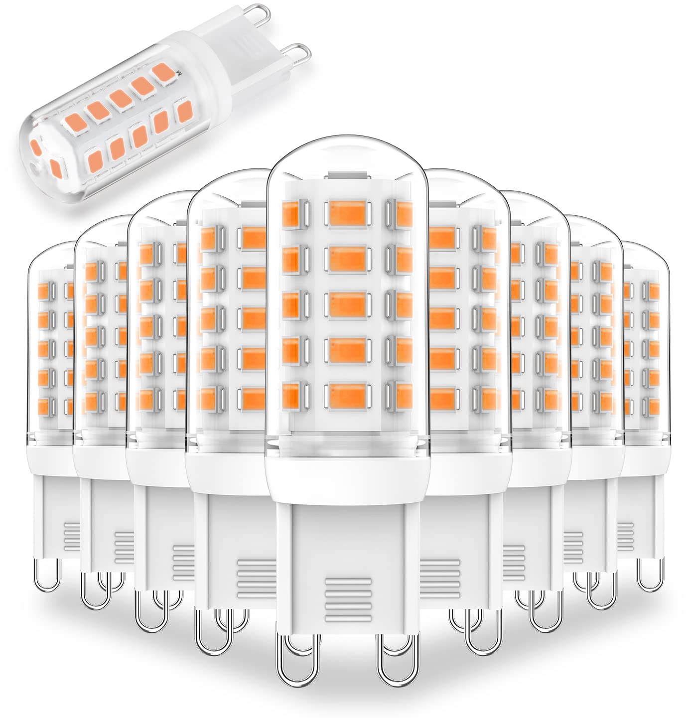 Lososuch G9 LED Bulb 3W,Dimmable Soft Warm White 2700K, 350LM LED Light Bulb, T4 30W 25W 20W Halogen Replacement G9 Bi Pin Base for Chandelier