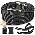 Postta HDMI Cable 75 Feet with Built-in Signal Booster HDMI 2.0V Cable with 2 Piece Cable Ties+2 Piece HDMI Adapters Support 3D,1080P,Ethernet,Audio