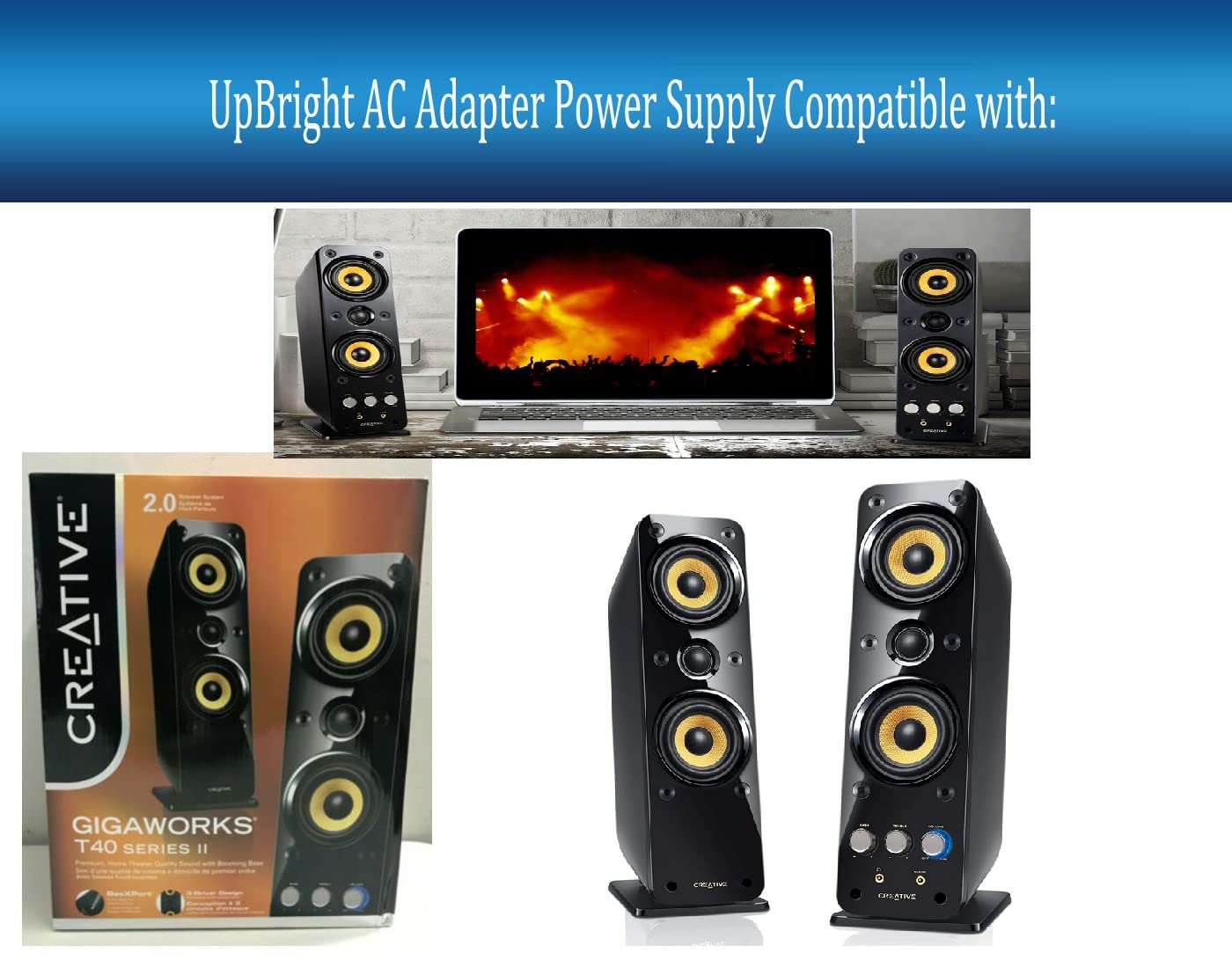 UpBright 27V AC/DC Adapter Compatible with Creative GigaWorks T40 Series II 2.0 Multimedia Speaker System MF1616 51MF1610AA002 MF1615 MF 1616 1615…