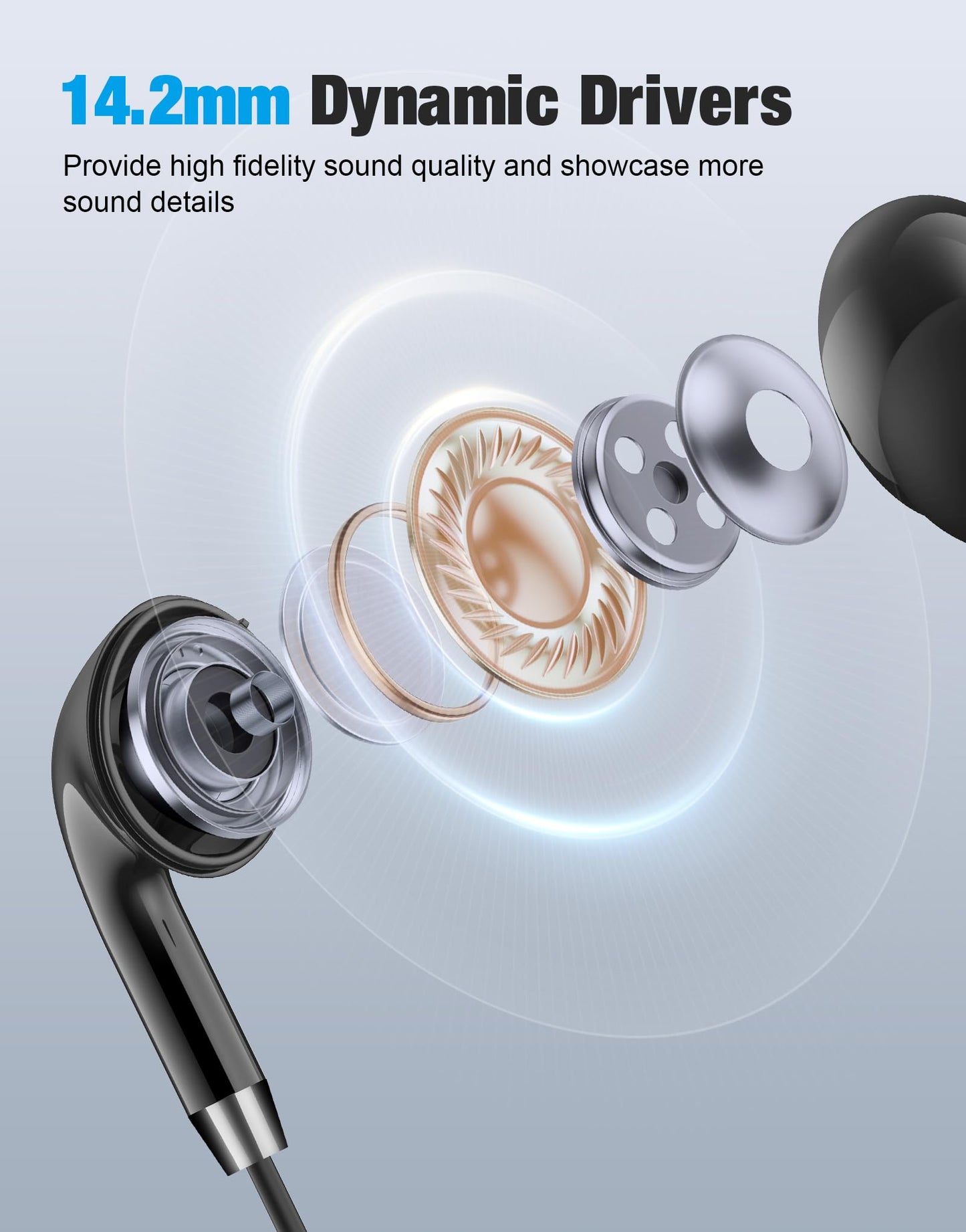 Wired Earbuds USB C for Samsung S26/S25/S24, USBC Headphones Wired Ear Buds