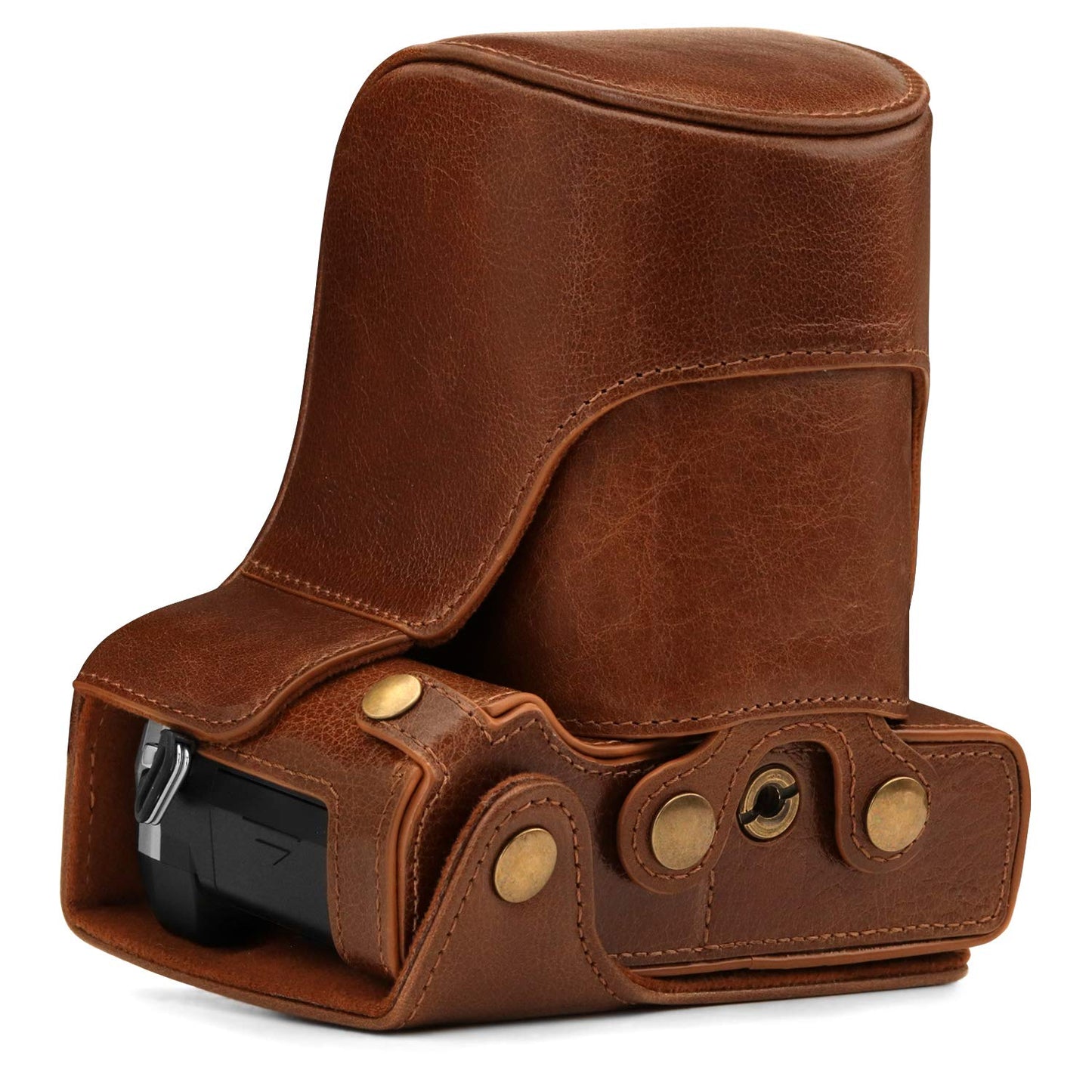 Megagear MG1863 Ever Ready Genuine Leather Camera Case Compatible With Olympus Om-D E-M5 Mark I?? - Brown