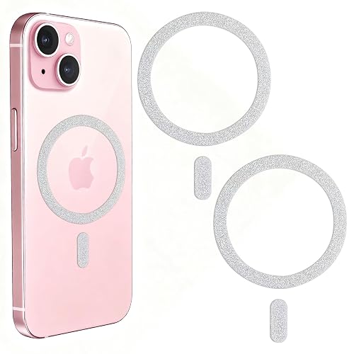 SiJiMingyue Universal Magnetic Rings (2 Pack) Magsafe Sticker Conversion Kit Compatible with iPhone 16/15/14/13/12 Series & All Phone Cases