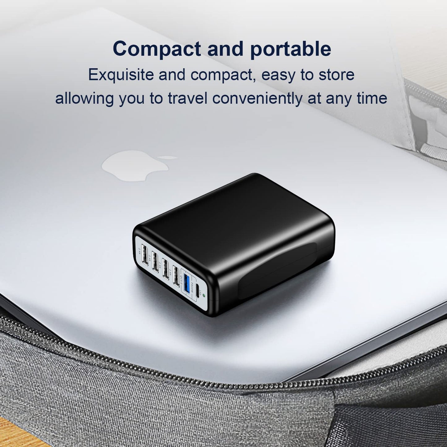 USB C Charging Station Fast Wall Charger USBC Charging Power Hub for Multiple Device Desktop Charge Block 6 Ports Pd3.0 Rapid Strip Adapter Compatible