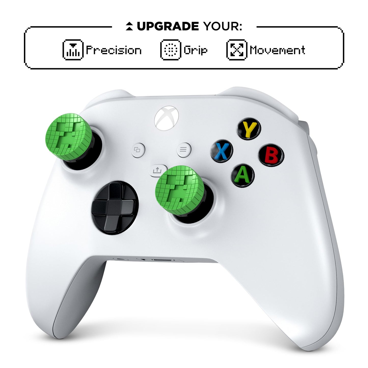 KontrolFreek Minecraft Performance Thumbsticks: Creeper Edition for Xbox Series X/S and Xbox One (XB1) Controller | Mid-Rise | Green