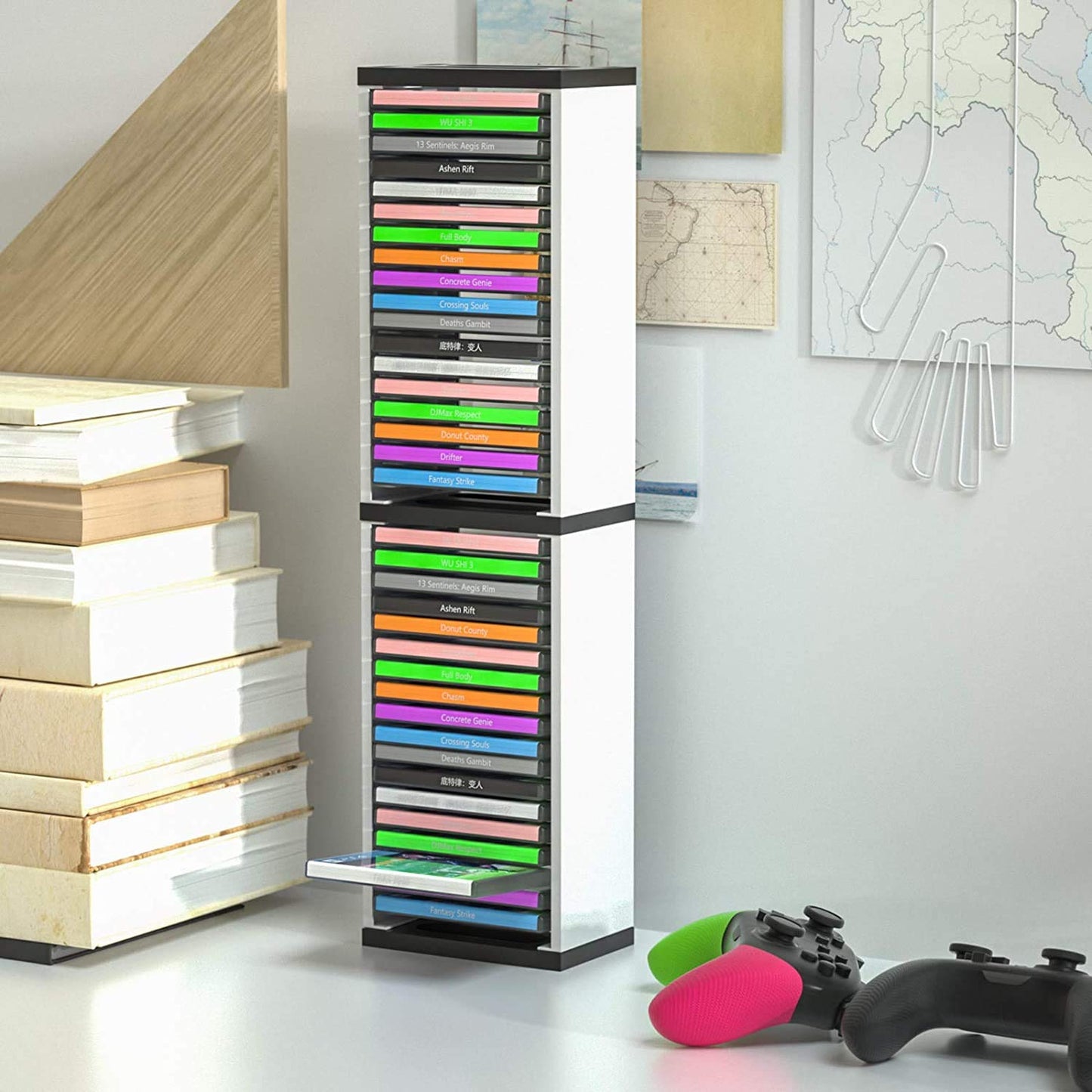 Wedorat for P5 Game Disc Card Box Storage Stand for P5 P4 Switch X-Box Games, Storage Tower for Switch, X-Box Series X/S Game Card Box Holder Vertical