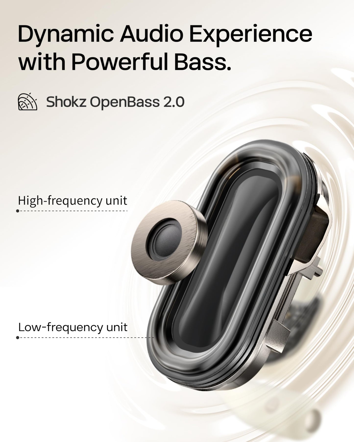 SHOKZ OpenFit 2 Open-Ear Earhook Bluetooth Earbuds, Black,48H Playtime