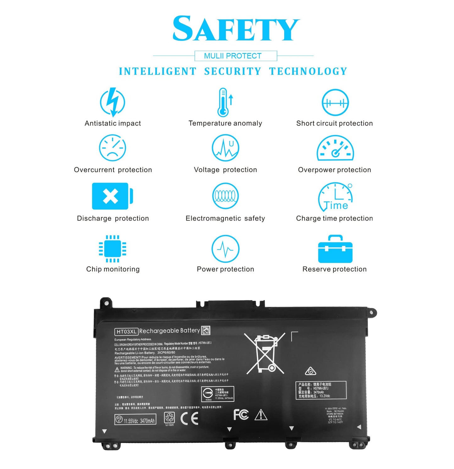 ESTENGPRO HT03XL L11119-855 Laptop Battery Compatible with hp Pavilion 15 15-DA 15-DB 15-CS 15-DW 15-DY Pavilion 17 17-by 17-CA Pavilion 14 14-CE