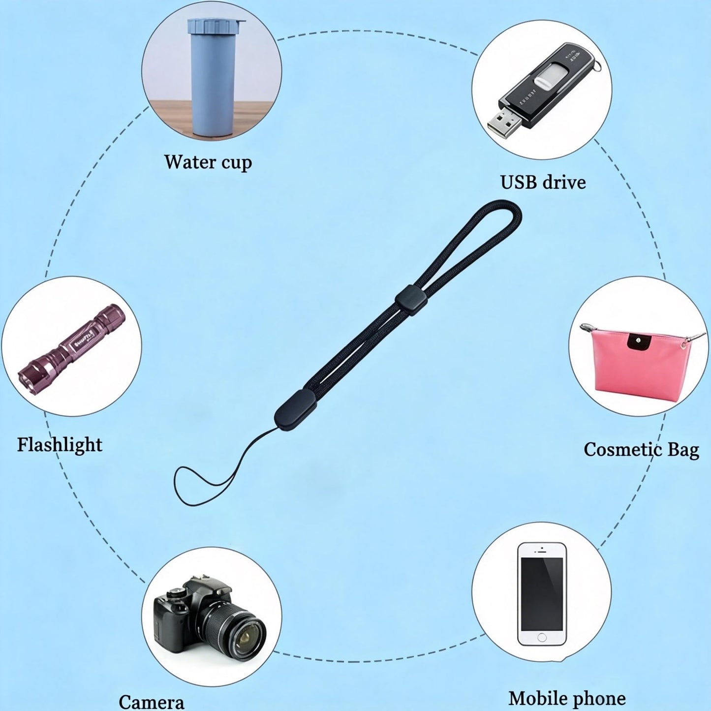Casecond Phone Tether Tab 5 Pcs Universal Phone Lanyard Case Patch Without Adhesive with 1 Pc Spring Ring Phone Lanyard Replacement Part Pad with Cell