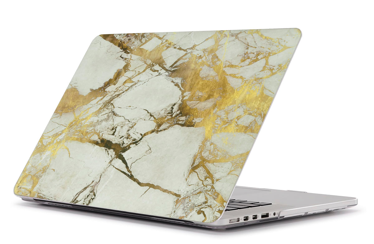 UESWILL Case for MacBook Pro (Retina, 15 inch, 2012-2015), White/Gold