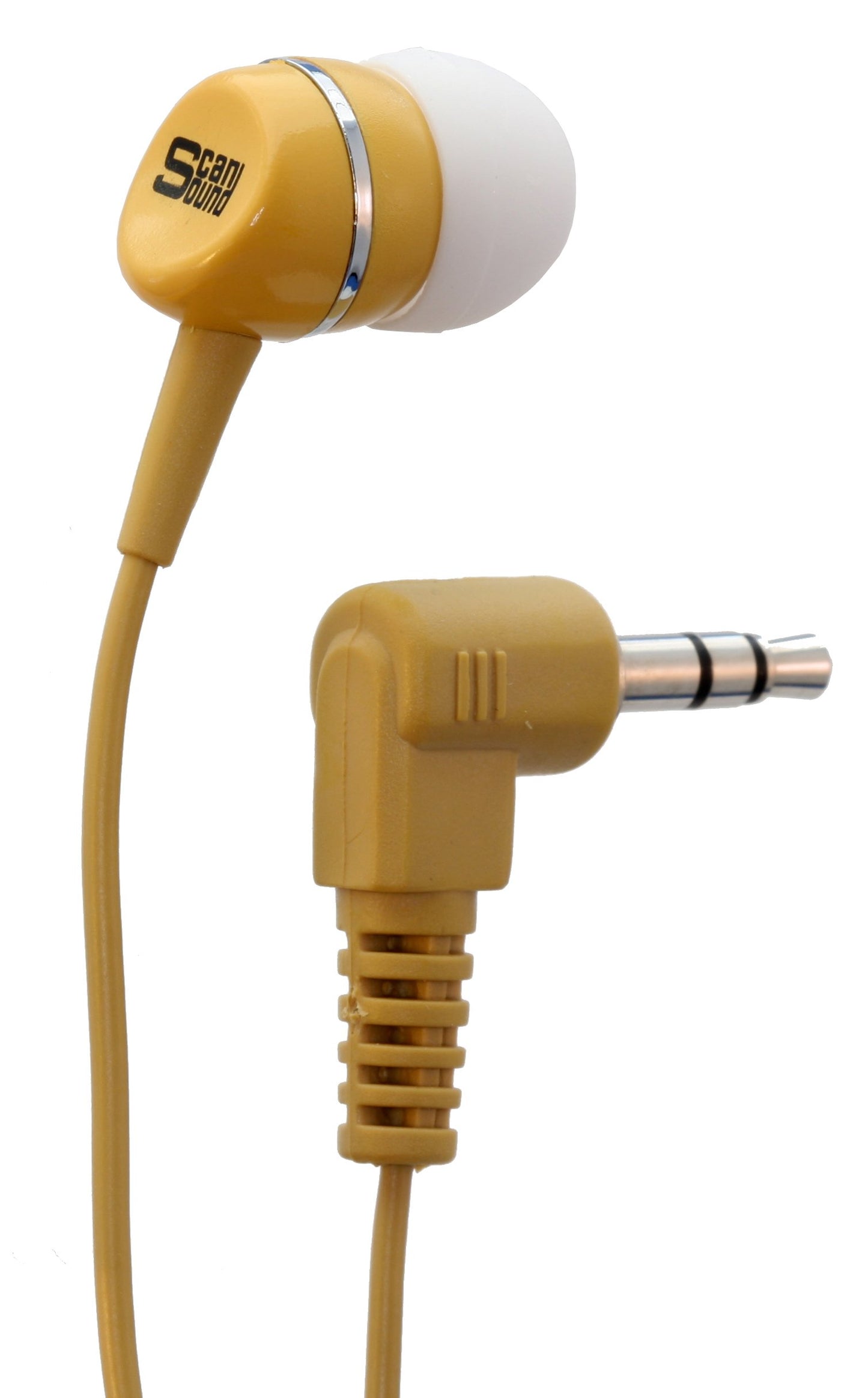 Scan Sound, Inc. 1-Bud Single-Ear Stereo Earphone w/ 3.5mm Plug and Soft Rubber eartip - for MP3 Players, Tablets, Mobile Phones, Game Players…