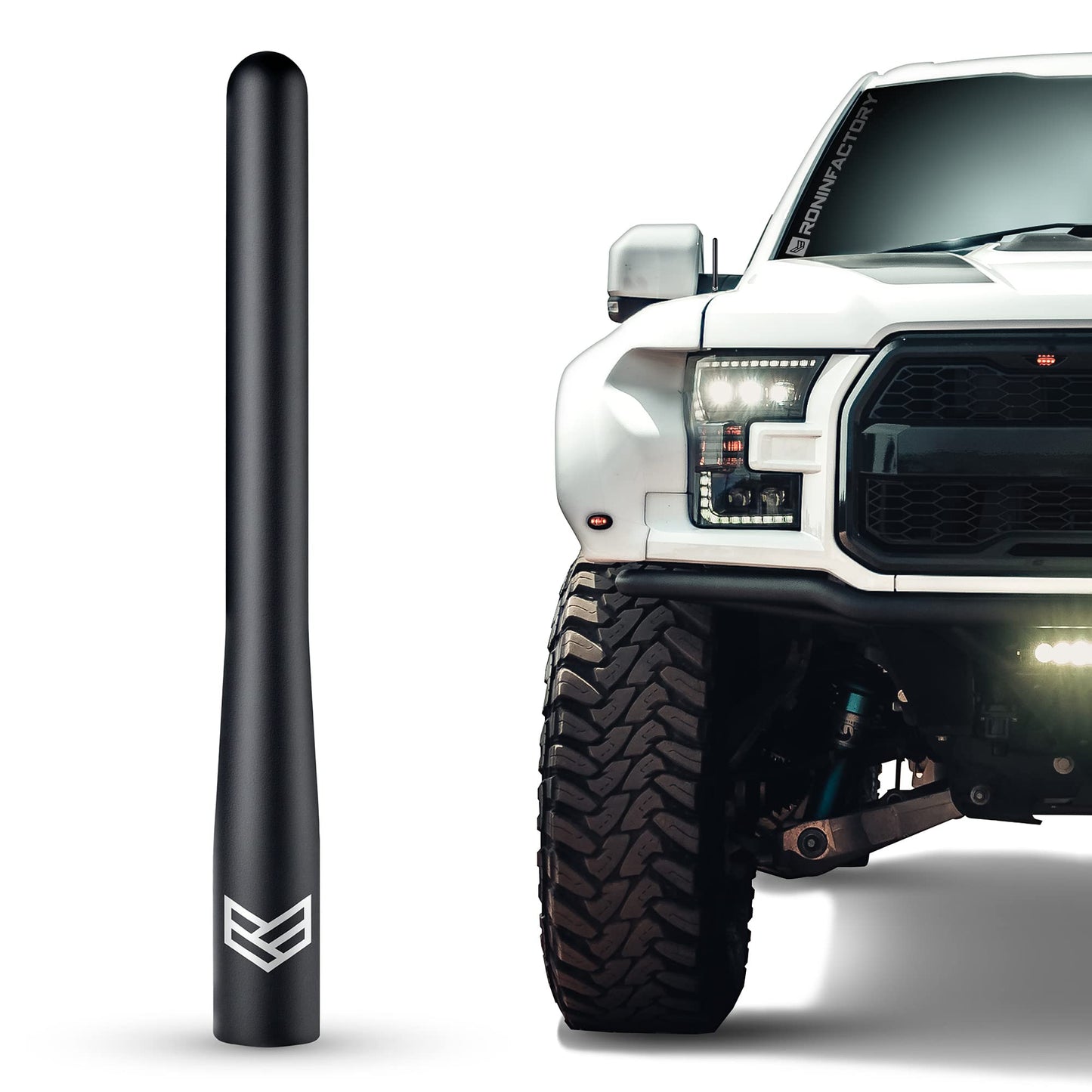 RONIN FACTORY Truck Antenna for Ford F150 F250 F350 Super Duty Raptor Bronco (21-23) Lightning Dodge RAM 1500 Accessories - Anti Theft - Carwash Safe