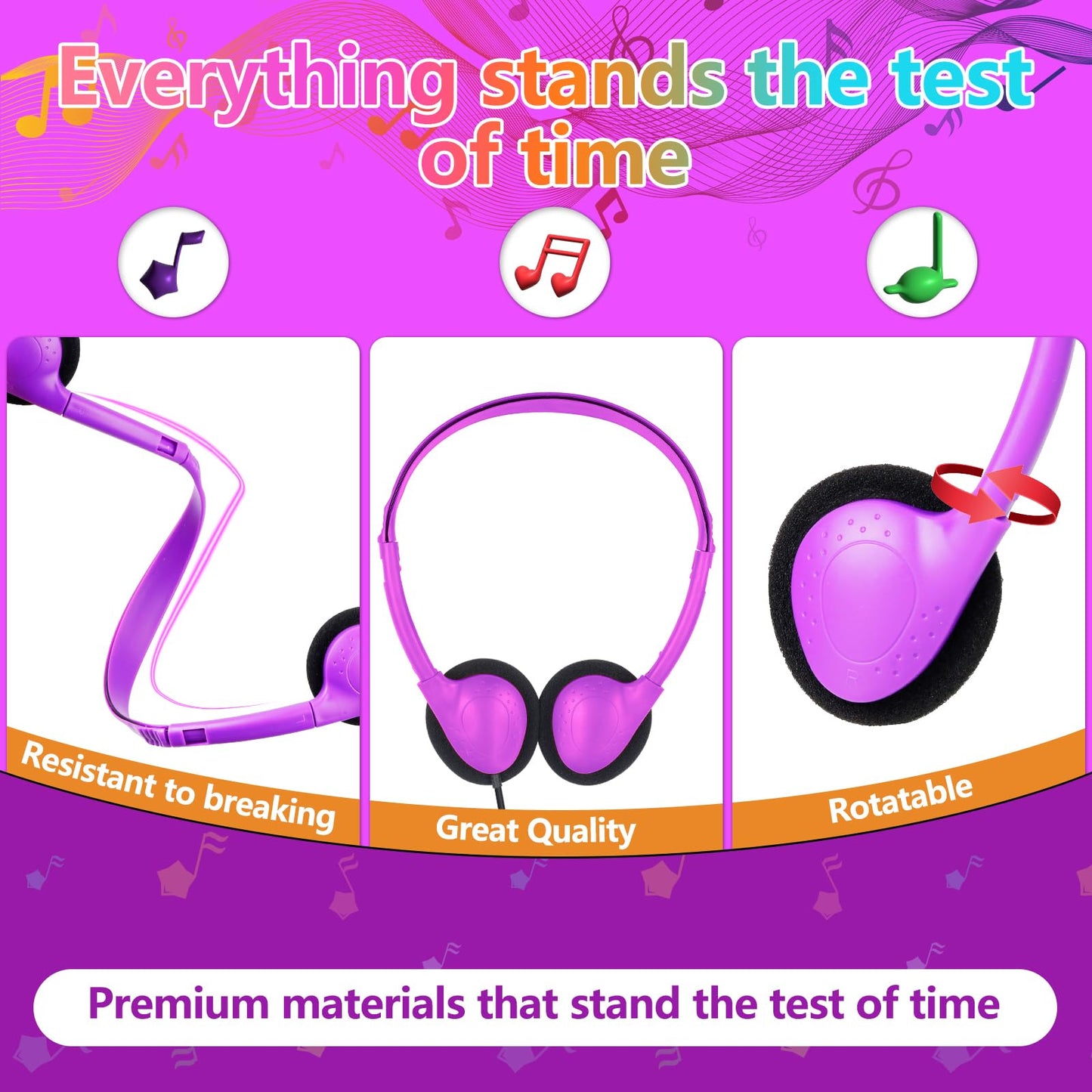 GDBOMA USB C Headphones Bulk for Classroom School Kids 10 Pack,Wired USB Type C Headphones for School Student Children Compatible with Pad Smartphones