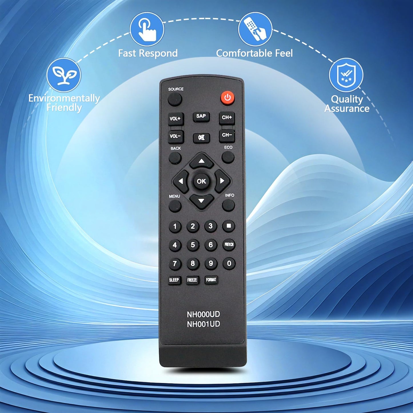 New NH000UD NH001UD Remote Control Replacement fit for Sylvania Emerson TV LC260EM2 LC320EM2 RLC320EM1 LC220EM1 RLC220EM1 LC401EM3F LC320EM3F