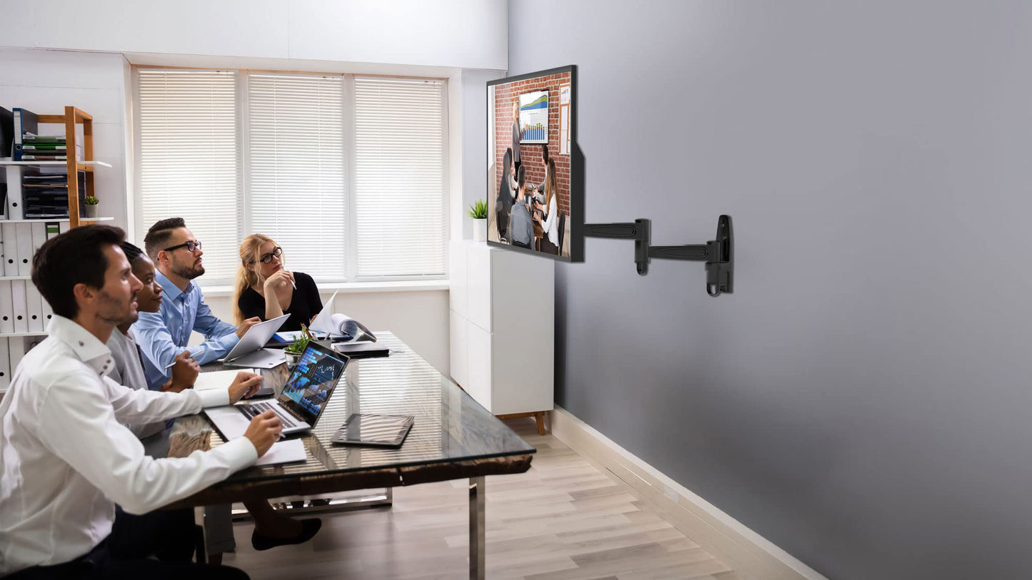 TV Full Rotation Wall Mount - CTA Digital Universal Articulating Wall Mount for 13-42 Inch TVs and Monitors up to 44 lbs. - Max VESA of 200X200mm