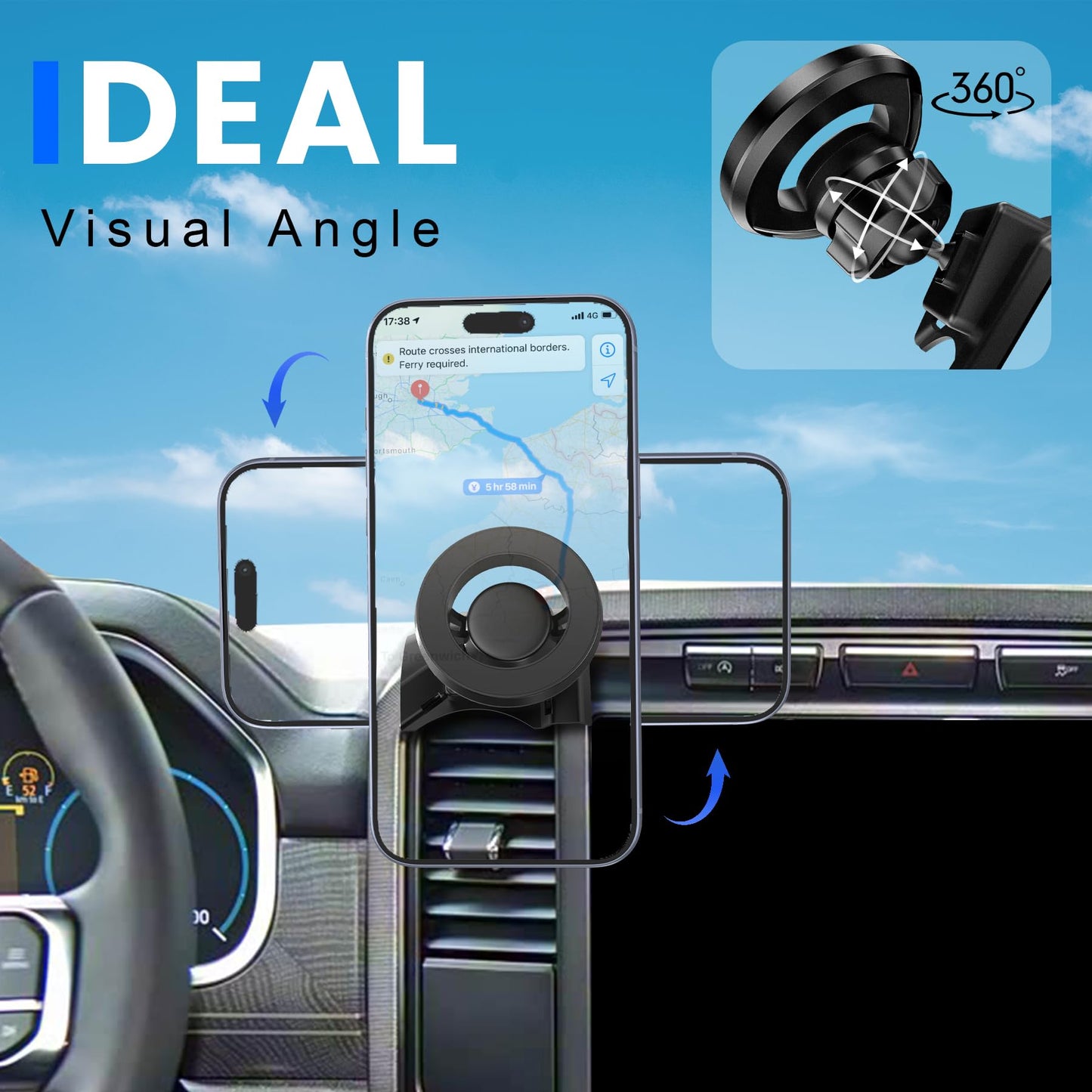 JDHDL for MagSafe Car Mount for Ford F-150 2019-2020 Accessories Car Phone Holder Magnetic Holder for F150 2020 2019 Compatible for iPhone 17 16 15 14
