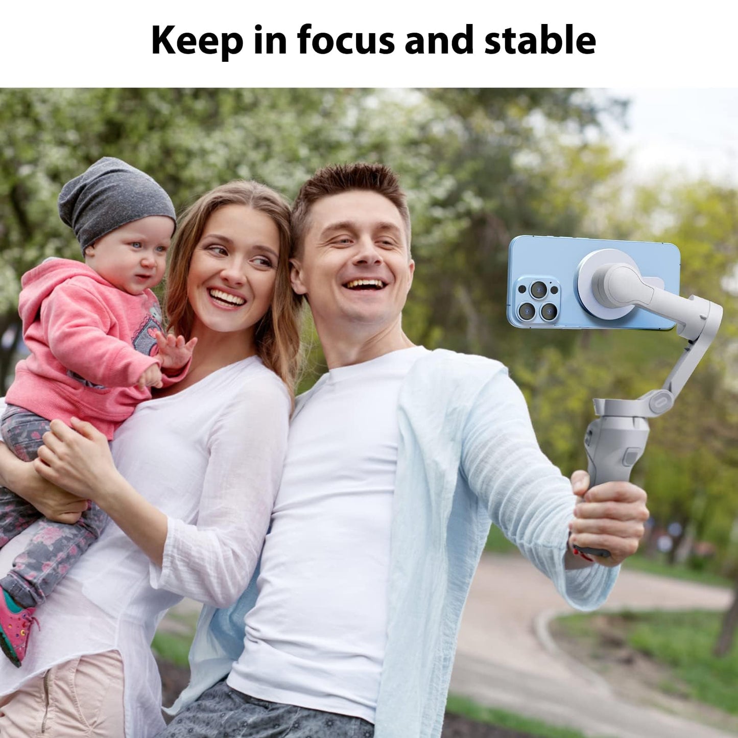 Aerbeis for DJI Magnetic Mount Phone Holder Clamp - for Magsafe DJI Osmo Mobile 8 7P 7 SE 6 5 4 Adapter Magnets Clip Clamp Ring Holder Quick-Release