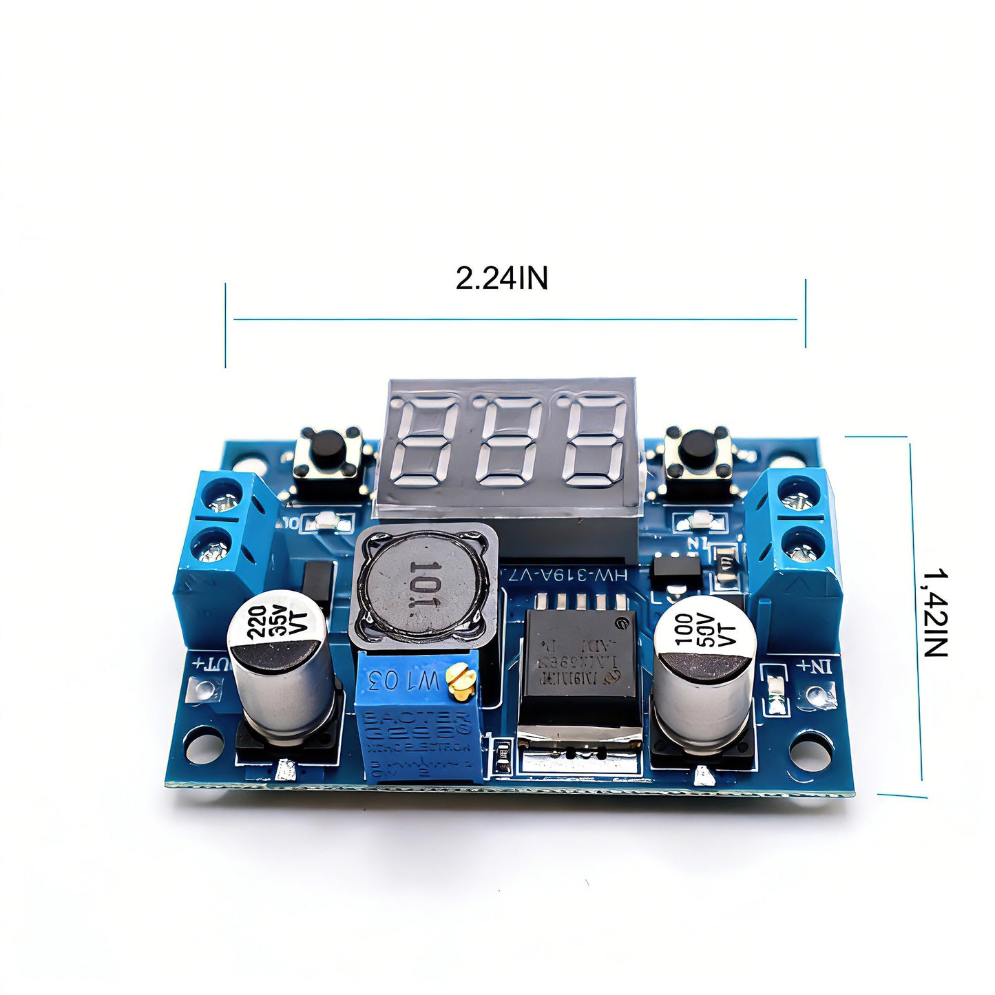 2PCS LM2596 Blue Board Double Button 2PACK LM2596 Step Down Buck Converter Adjustable Voltage Regulator DC 4-40V to 1.25-37V Buck Converter with LED…