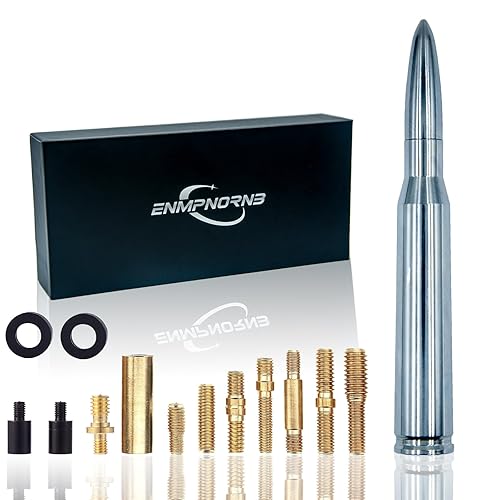 Enmpnornb 5.5inch Chrome Stubby Bullet Antenna Replacement for Various car Models,Dodge, Chevrolet, Raptor Truck Antenna Accessories