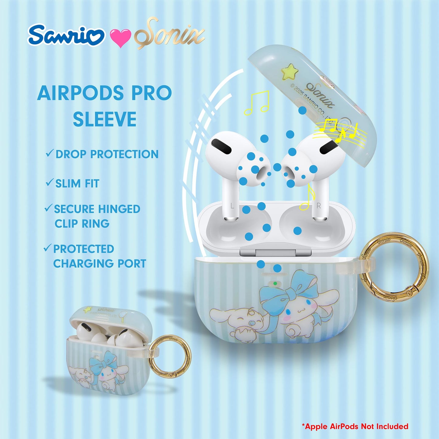 Sonix x Sanrio Cases for AirPods Pro (1st Gen) - Hard Cover, Protective Case for Apple AirPods Pro Gen 1 | Cinnamoroll Lovely Ribbons