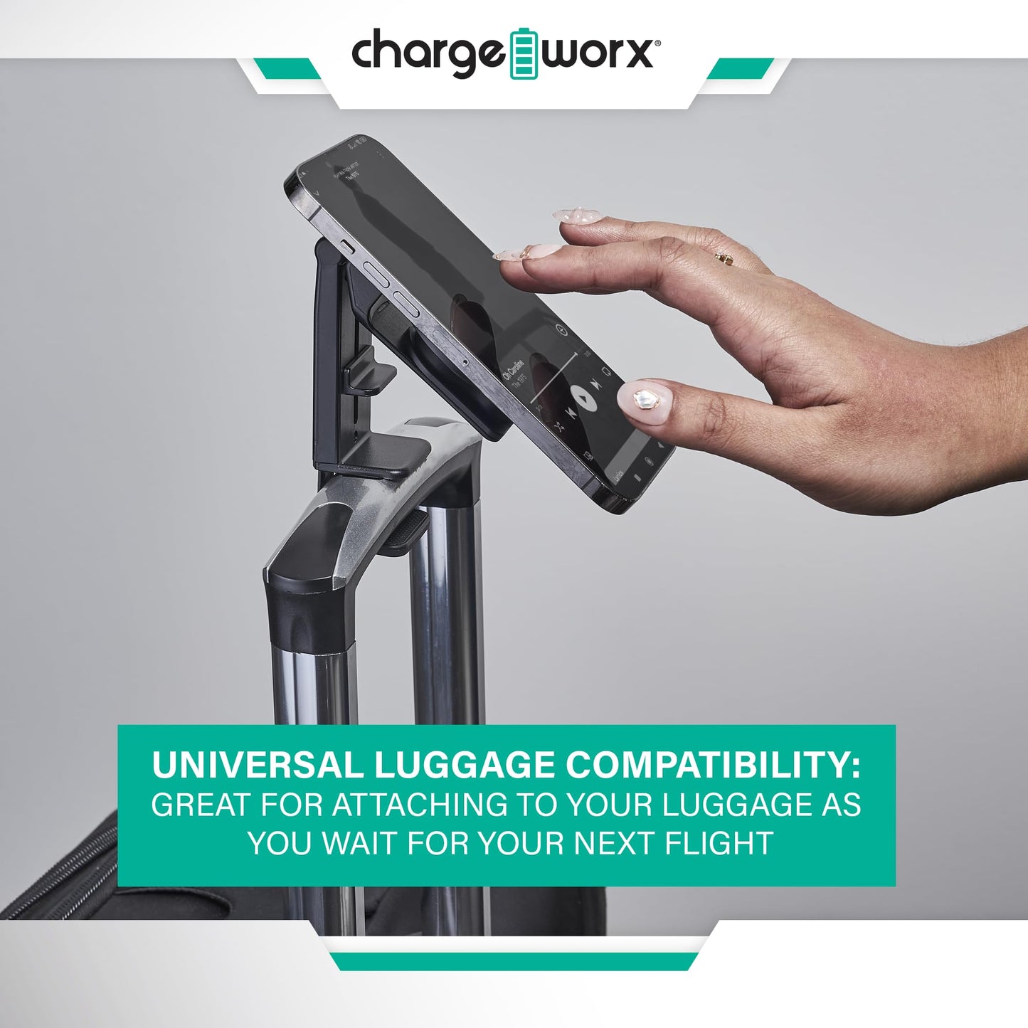 CHARGEWORX Magnetic Phone Holder for Airplane, Foldable Travel Mount with Clamp and 360 Rotation, MagSafe Compatible iPhone 17 Pro Max and Android
