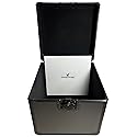 CheckOutStore Black Limited Aluminum 12" LP Vinyl Record Storage Box (Holds Up to 100 Records)