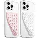 Anteel 2026 Upgraded 2 Pack Silicone Suction Cup Phone Case Mount Double Sided, Non Slip Phone Accessories, Hands-Free Strong Grip Silicon Phone