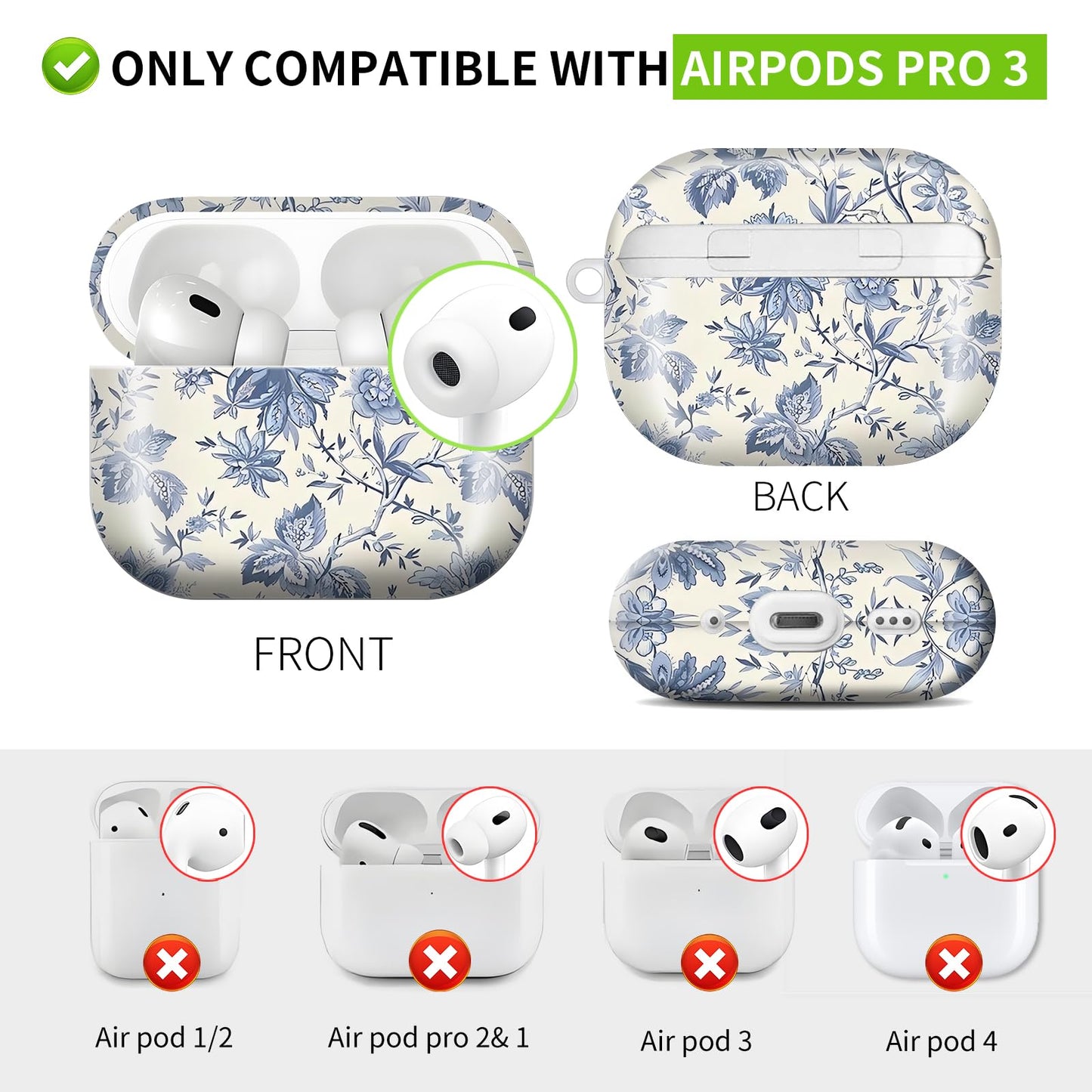 Compatible with AirPod PRO 3 2025 Shockproof and dustproof Wireless Earphone case, with a Beautiful and Cute Strawberry Keychain Pendant Suitable