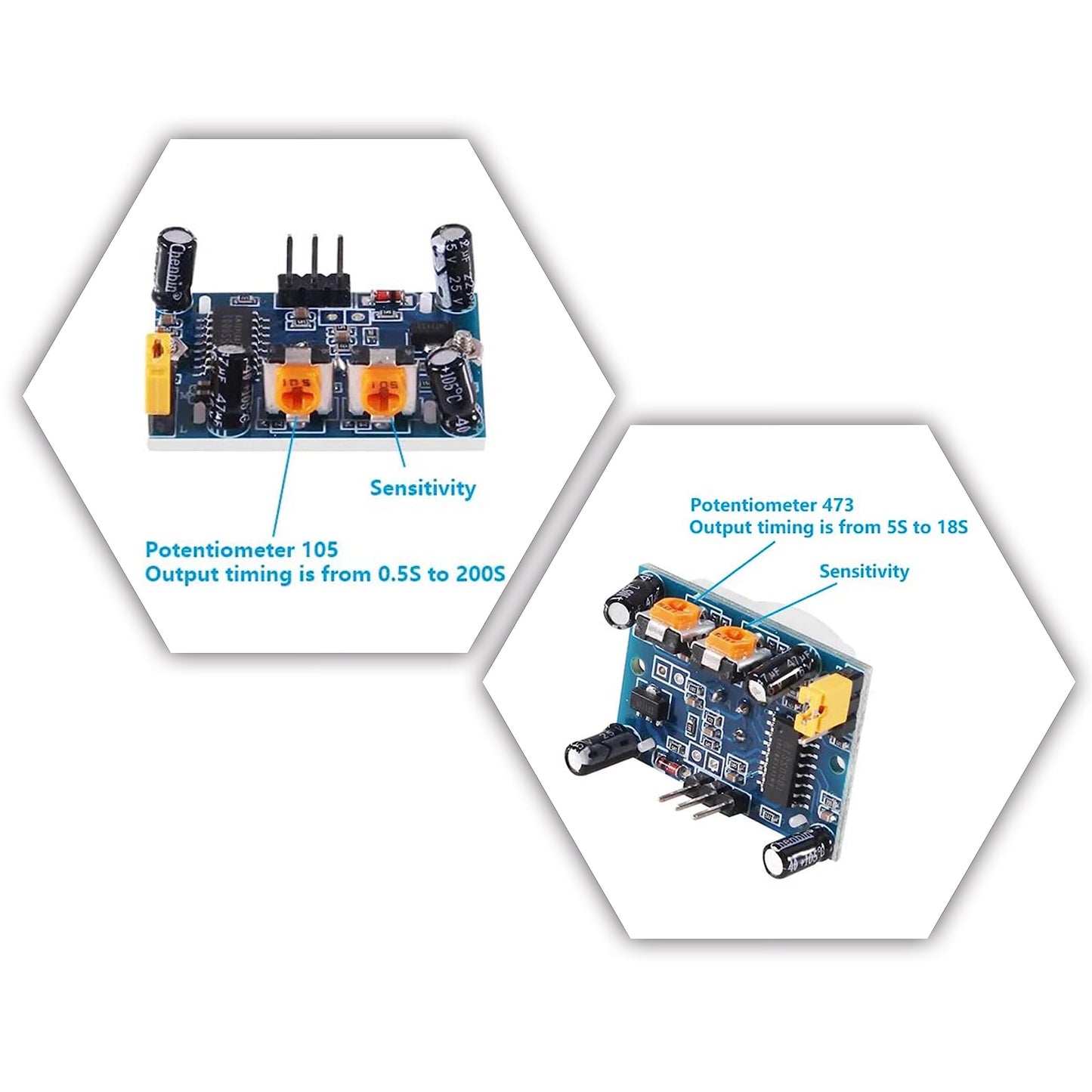 DUTTY Sensing Module, HC-SR501 Human Infrared Sensing Module, Pyroelectric Infrared Sensor(3PCS)