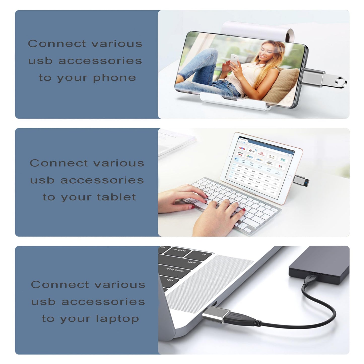 USB C to USB Adapter 3.1 Gen 2, 10Gbps USB to usbc Adapter, USB-c Male to USB 3.0 A Female USB 3.2 Type C OTG Converter for MacBook pro Laptop PC…
