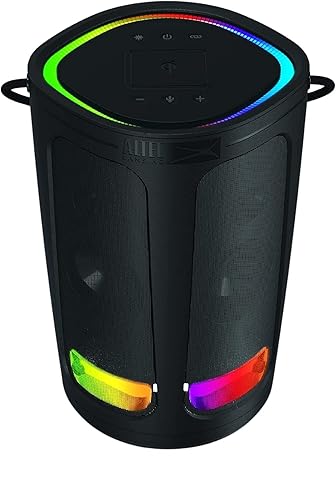 Altec Lansing Soundbucket XL - Waterproof Bluetooth Speaker with Customizable LED Lights, Qi Wireless Charging, 20 Hours Playtime & 100 Foot Range
