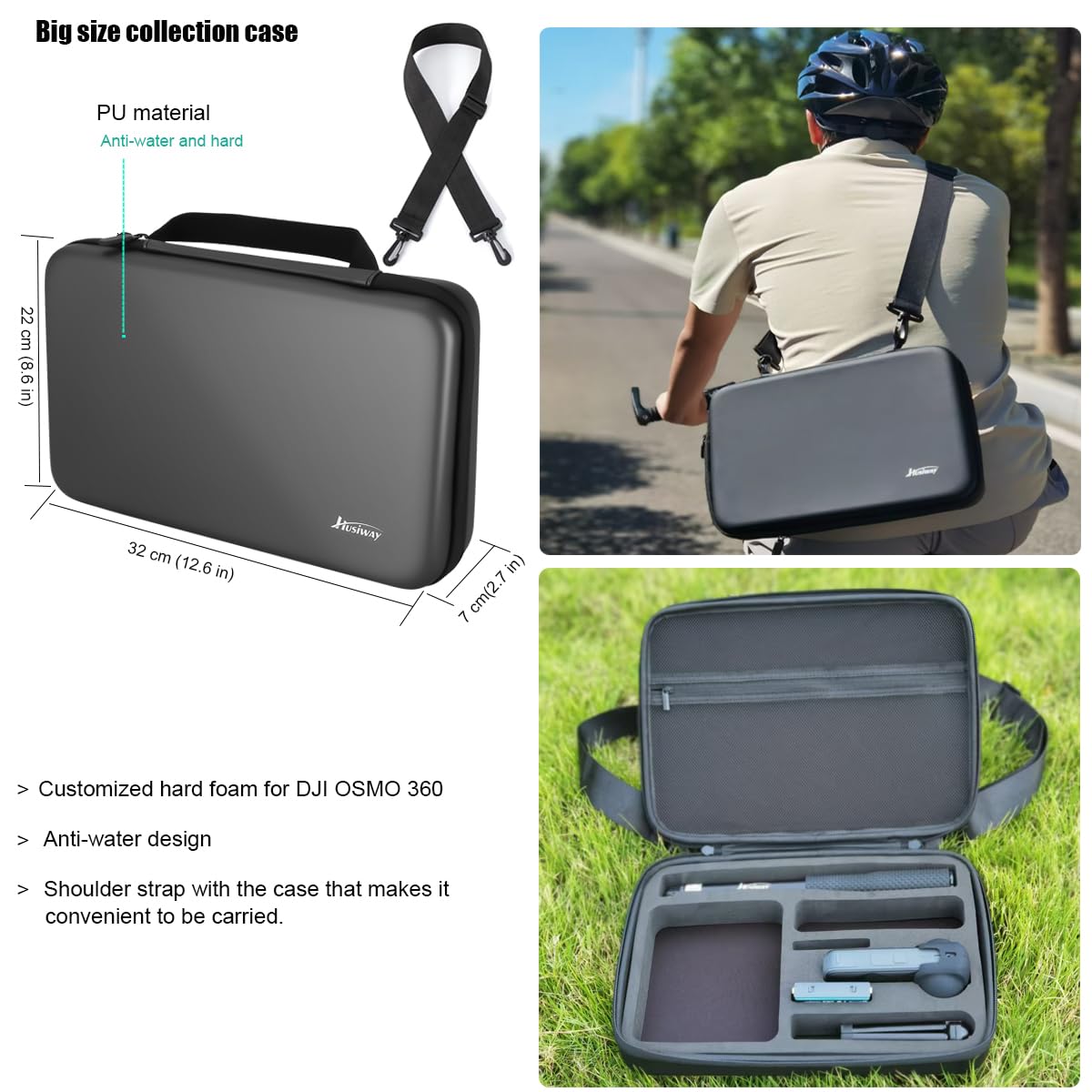 Husiway Accessory for Insta360 X5 Bundle Include: Magnetic Mount Carrying Case Silicone Case Bike Motorbike Mounts and Adhesive Pads for Insta 360 X5