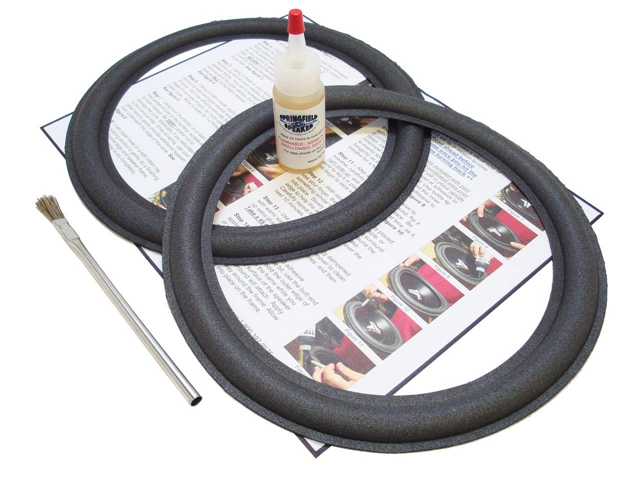 Advent 10 Speaker Foam Surround Repair Kit - Flat-attach Roll, Metal or Masonite Disk, Model: 2ADV10m, Electronic Store