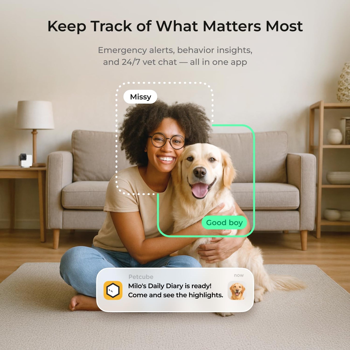 Petcube Cam 360 The Pack of 3 Camera | Ultimate Interactive WiFi Pet and Home Security Pan-Tilt Camera with Phone App, 1080p HD Video, 360° Rotation