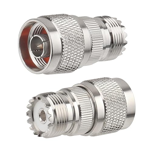 MOOKEERF 2 Pack N Male to UHF Female SO-239 Connector Adapter N Connector to PL-259 SO239 RF Coaxial Cable Adapter