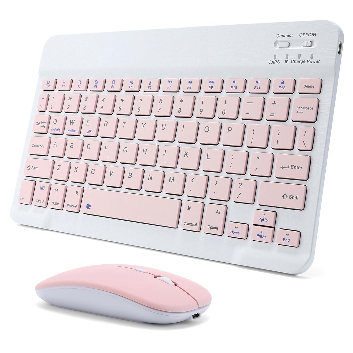 Rechargeable Bluetooth Keyboard and Mouse Combo for iPad, Ultra-Slim Portable Wireless Mouse Keyboard for iPad Pro Air Mini iPhone Samsung Tablet Cell