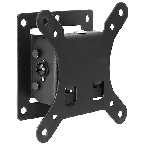 Mount-It! Low Profile Tilting TV Wall Mount for 24-32 Inch Flat Screen TVs | Quick Release Small TV Mount Bracket | VESA 75x75 100x100 | 1.65” Slim
