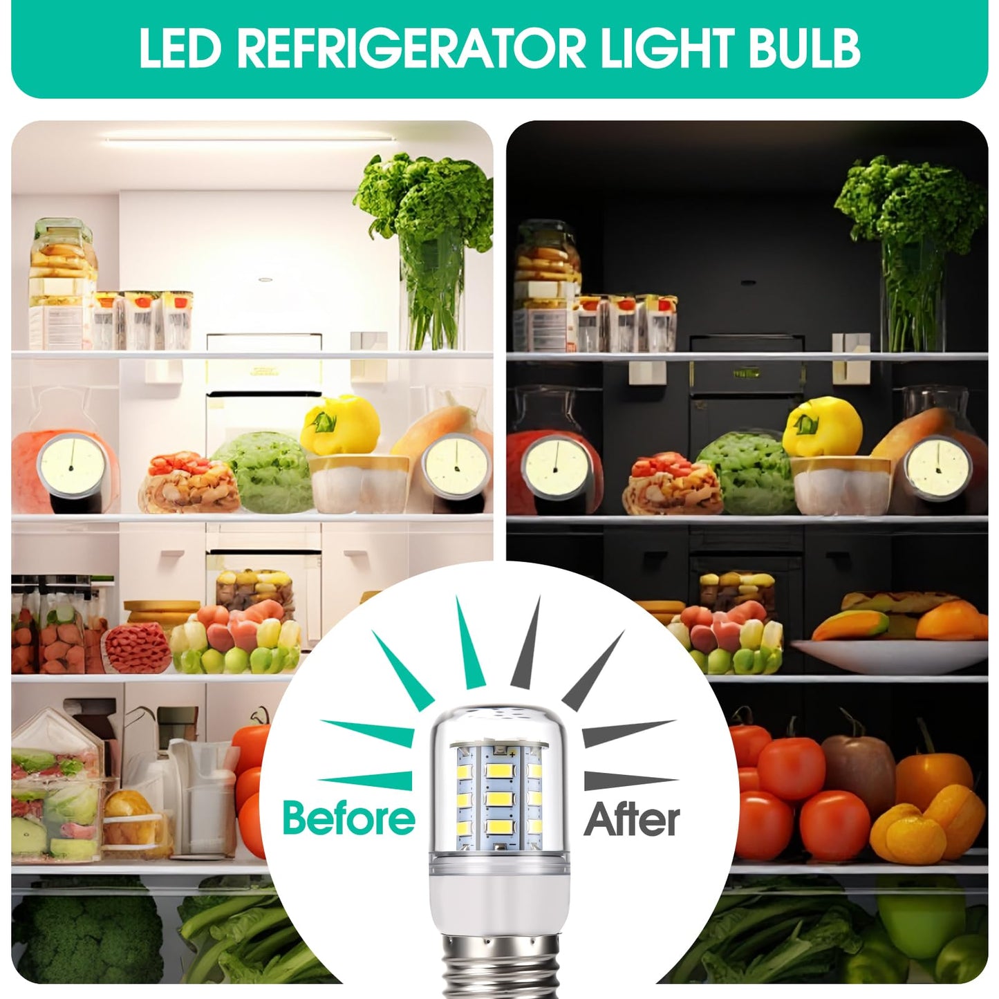 5304511738 KEI D34L Refrigerator Light for Frigidaire and Kenmore (2 Pack)