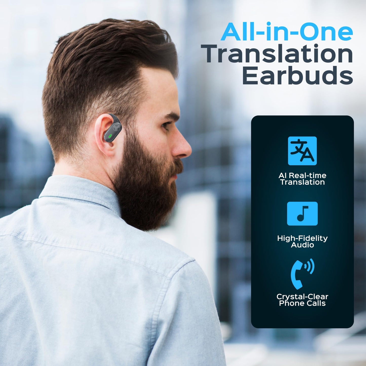 TREBLAB X-Smart AI Wireless Bluetooth Translation Earbuds - Gaming Mode, 4 Mics, Siri/Google Assistant, IPX5 Water Resistant, 65ms Low Latency, Touch…