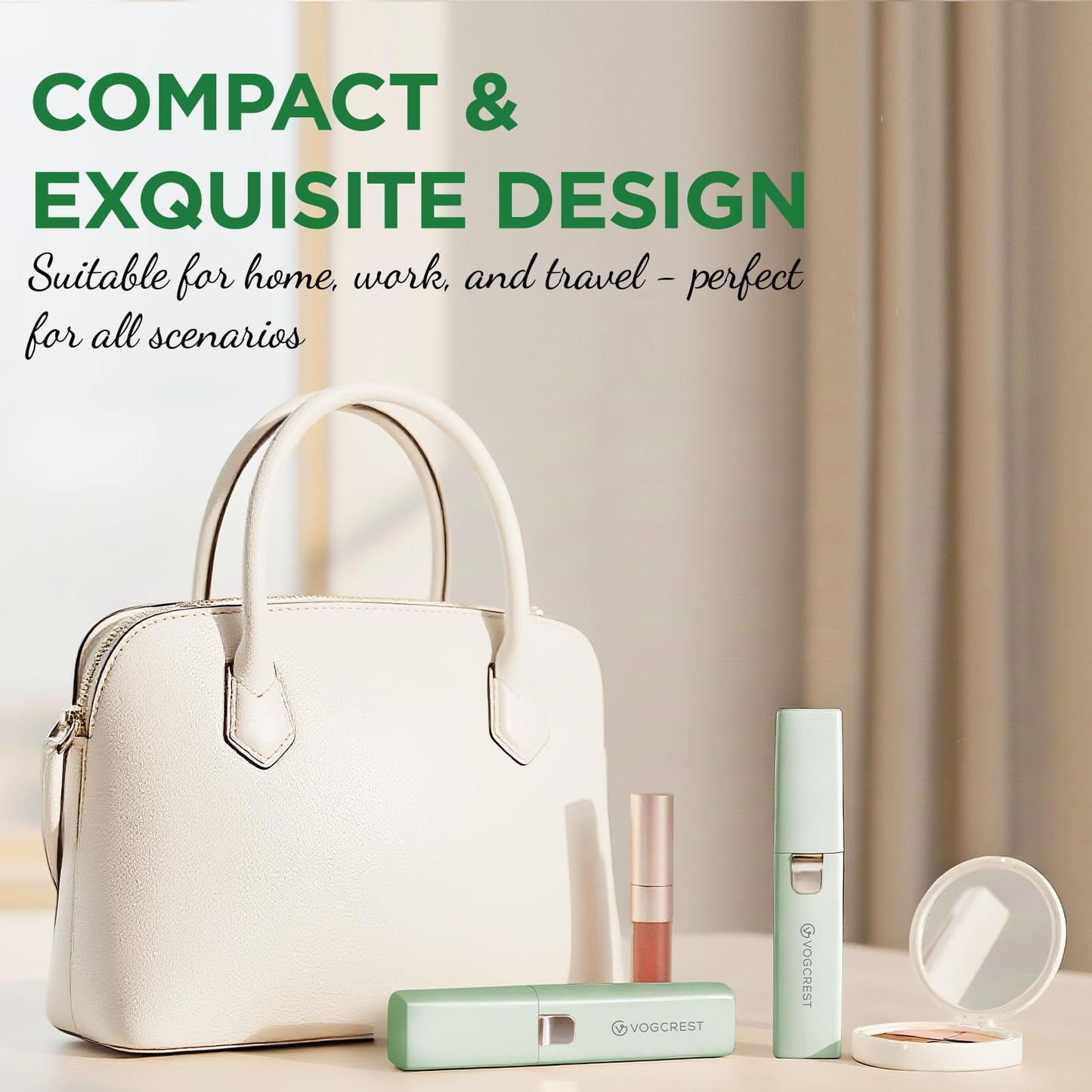 VOGCREST Hair Trimmer, 2 in 1 Facial Hair Remover & Eyebrow Trimmer for Women - Rechargeable, Portable, LED Light