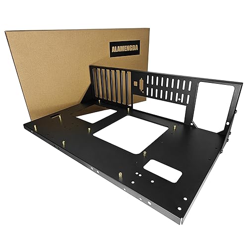 ALAMENGDA DIY Pc Test Bench, Open Chassis Case Rack for ATX/M-ATX/ITX Motherboards,Widely Body Heat Dissipation Design Open Air Pc Case, SSD