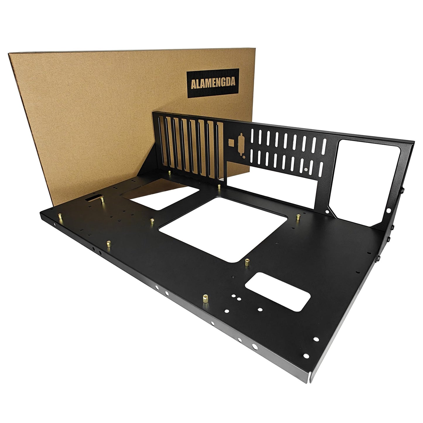 ALAMENGDA DIY Pc Test Bench, Open Chassis Case Rack for ATX/M-ATX/ITX Motherboards,Widely Body Heat Dissipation Design Open Air Pc Case, SSD