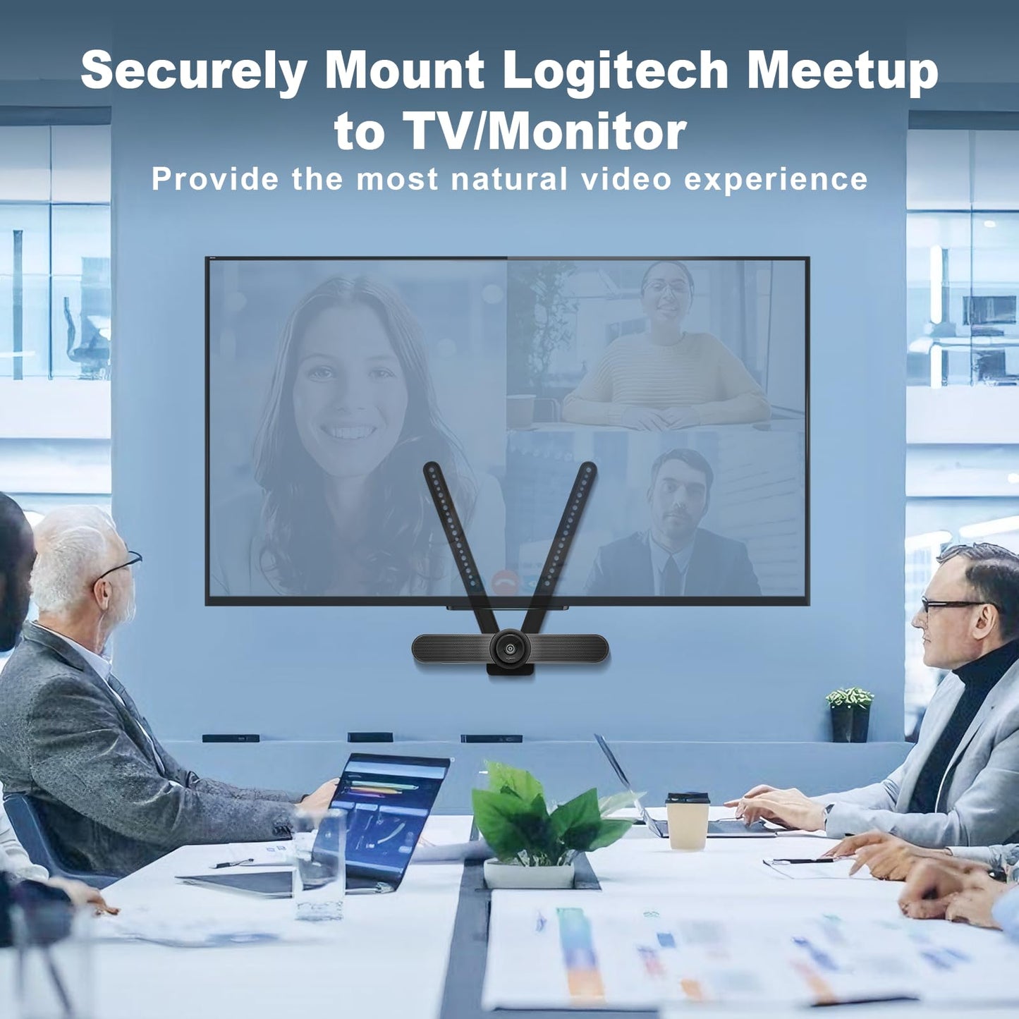 939-001498 TV Mount for Logitech MeetUp HD Video and Audio Conferencing System, TV Mount Compatible with Logitech MeetUp, VESA Standard