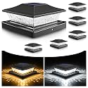 VOLISUN Solar Post Cap Lights Outdoor 4x4/6x6 Wooden/Vinyl Fence Cap Lights for Patio/Garden,Warm White with 2 Lighting Modes Waterproof,ABS Shell