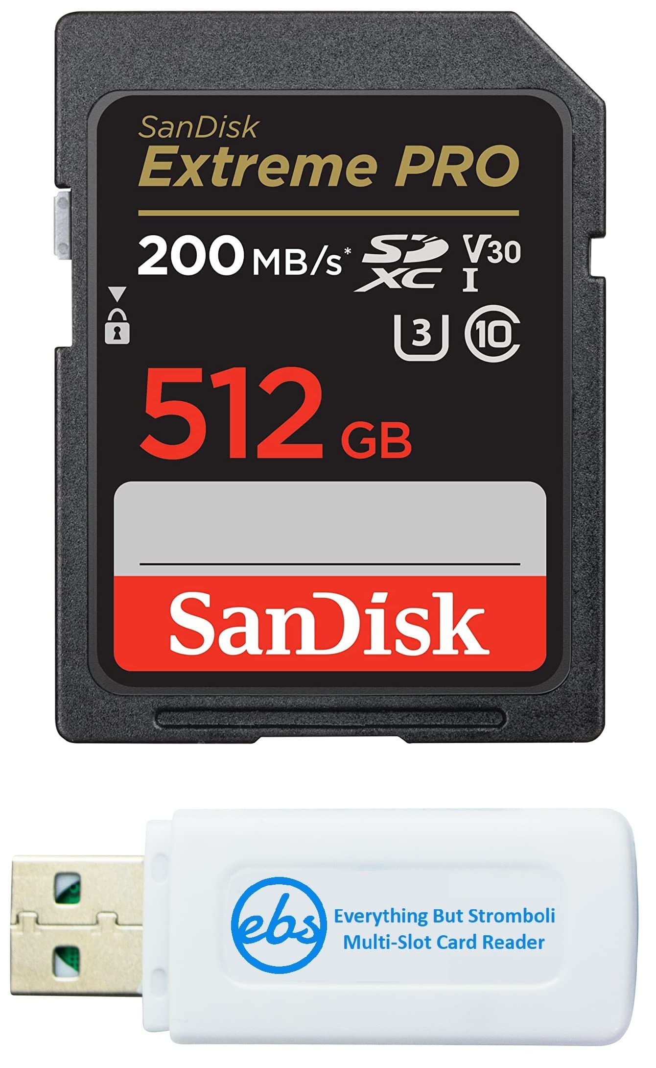 SanDisk SDXC Extreme Pro 512GB Memory Card Works with Panasonic Lumix DC-GH7 and DC-G9 II Mirrorless Camera (SDSDXXD-512G-GN4IN) Bundle with (1)